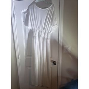 Nwt Koh Koh white long slit short sleeve maxi dress size XL